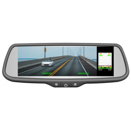 7.3” REAR-VIEW MIRROR MONITOR WITH OPTIONAL BACK-UP SENSOR OVERLAY