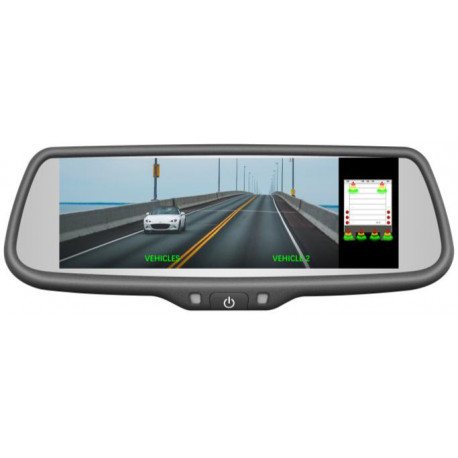 7.3” REAR-VIEW MIRROR MONITOR WITH OPTIONAL BACK-UP SENSOR OVERLAY
