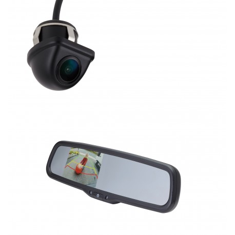 Under Lip Mount Camera (PCAM-201-N) / 3.5" Rear Camera Display Mirror (PMM-35-PL)