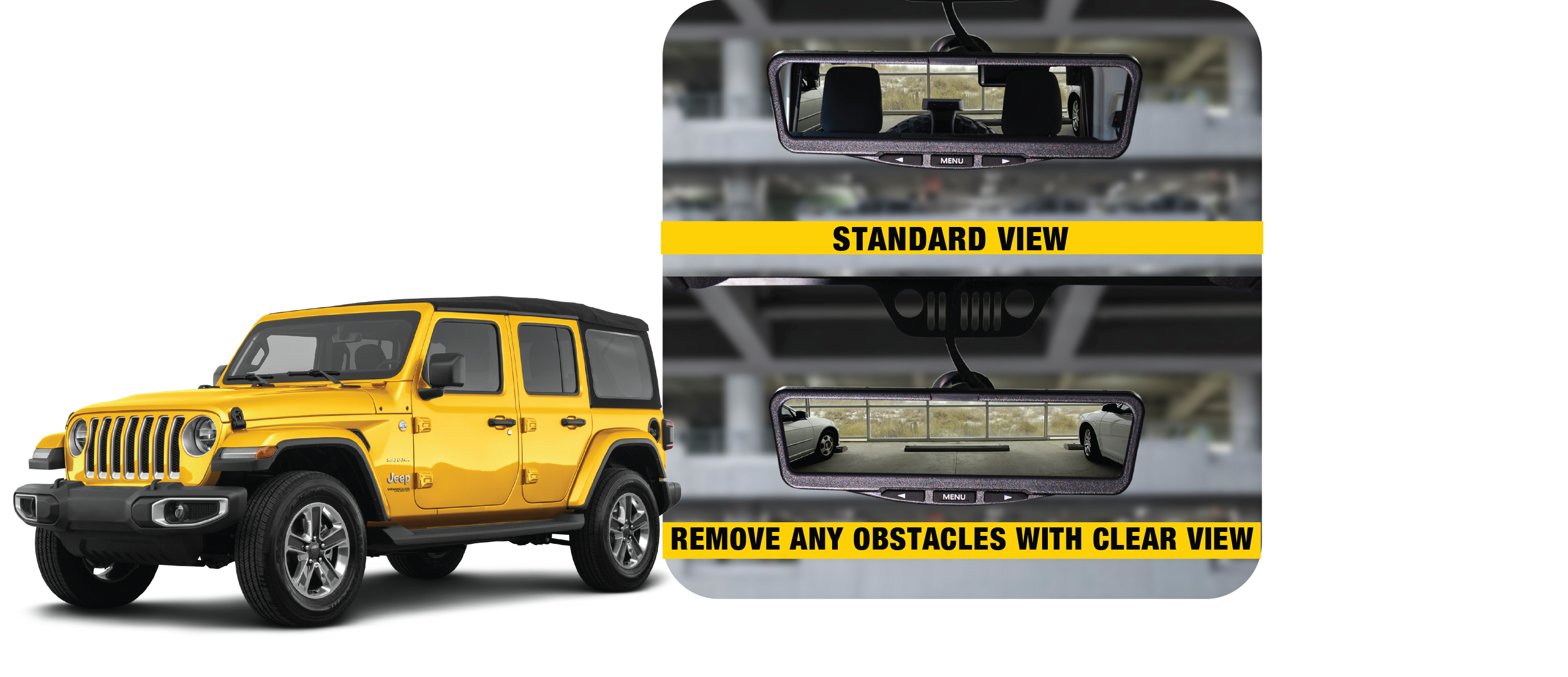 Clear View HD Mirror Kit for Jeep Wrangler - Discontinued - EchoMaster